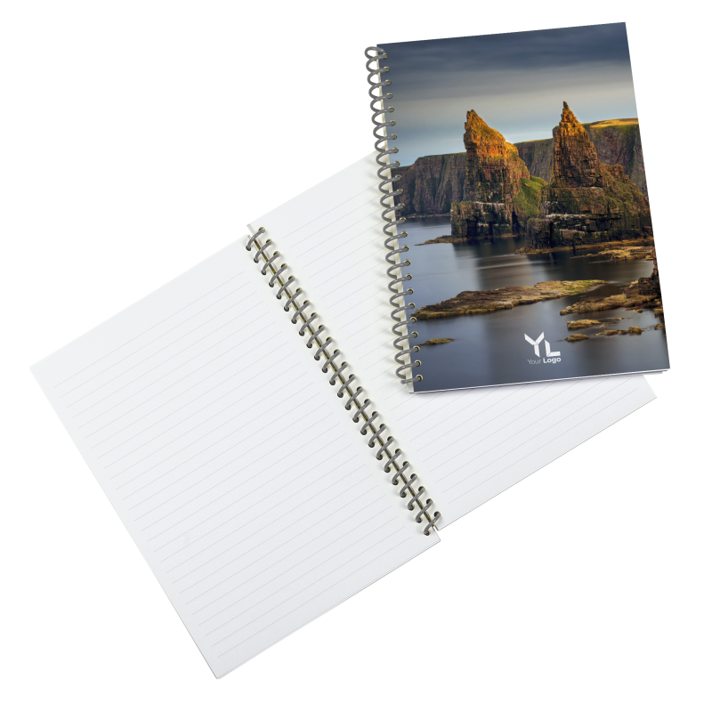 Image of Promotional Eco Notebook A4 & A5 With Your Bespoke Design Silver Spiral