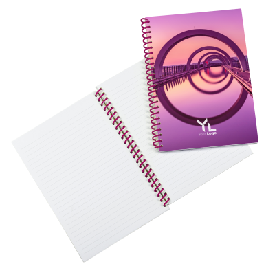 Image of Full Colour Printed Eco Notebooks With Your Bespoke Design A4 & A4 Cerise Pink Spiral