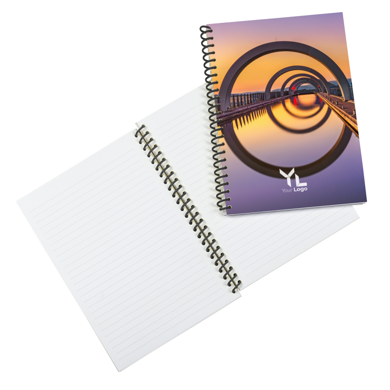 Image of Bespoke Recyclable Notebook Branded With Vegetable Ink A4 & A5 Black Spiral