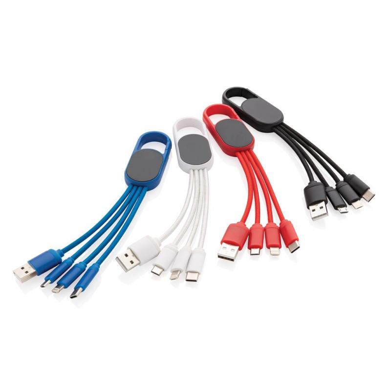 Image of Promotional 4-in-1 Charging Cable With Carabiner Clip