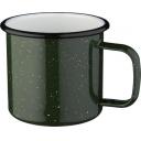 Image of Promotional Enamel Mug Retro Style Camping Mug Green And White