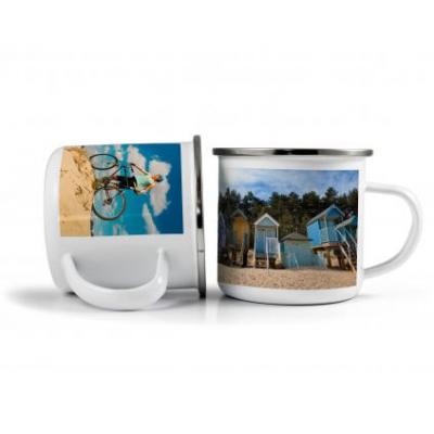 Image of Promotional Enamel Vintage Style Camping Photo Mug With Full Colour Print