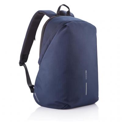 Image of Printed Eco Bobby Soft Anti Theft Backpack Made From RPET Recycled Bottles Navy Blue