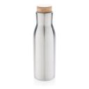 Image of Promotional Thermos Bottle Stainless Steel With Bamboo Lid Silver