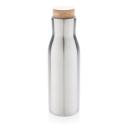 Image of Promotional Thermos Bottle Stainless Steel With Bamboo Lid Silver