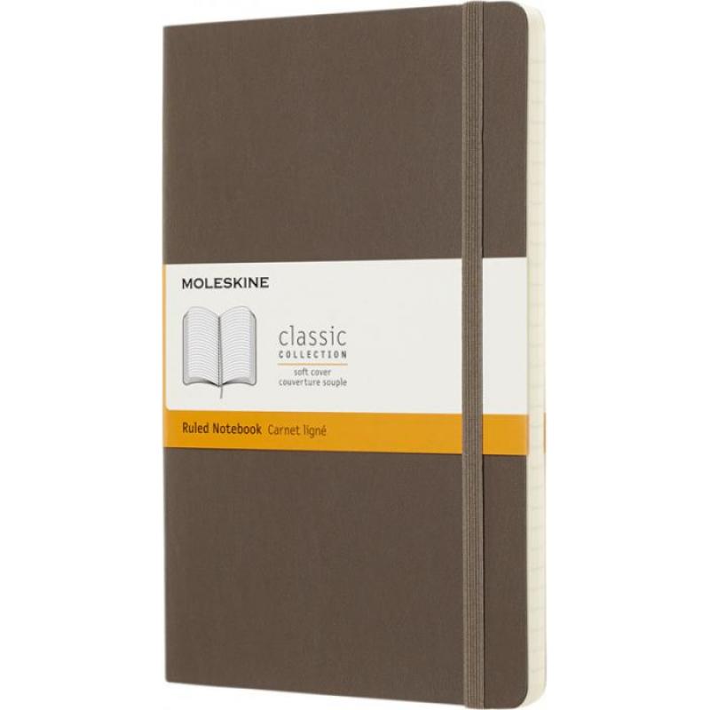 Image of Promotional Moleskine Classic Large Notebook Soft Cover Ruled Pages Earth Brown