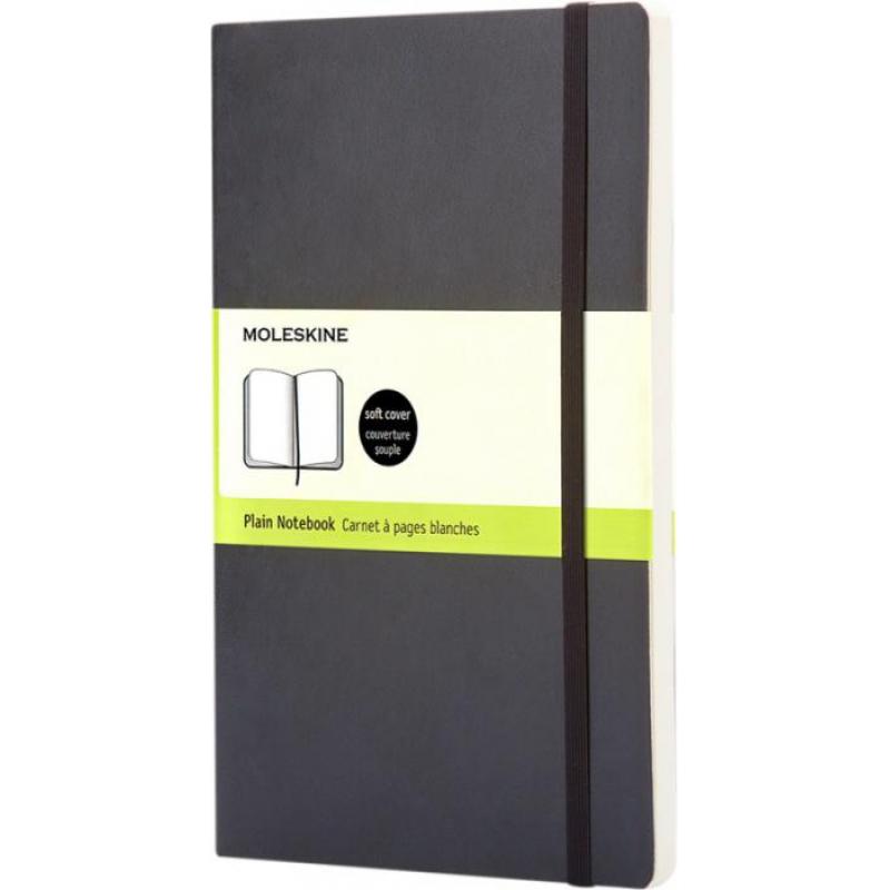 Image of Promotional Moleskine Classic Large Notebook Soft Cover Plain Pages Black