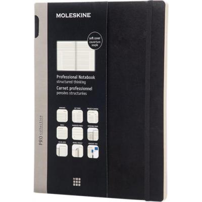 Image of Embossed Moleskine Pro Notebook XL Soft Cover Black