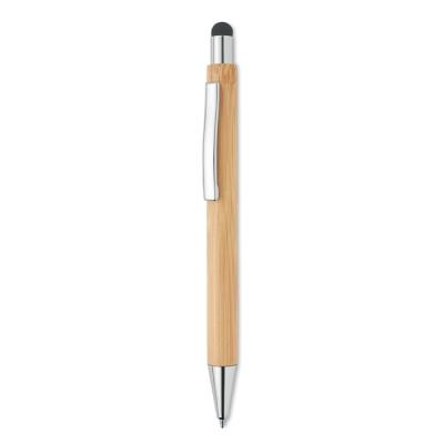 Image of Promotional Bamboo Stylus Pen With Chrome Fittings