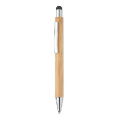 Image of Promotional Bamboo Stylus Pen With Chrome Fittings