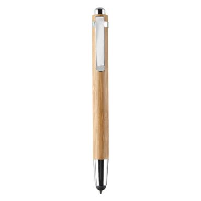 Image of Promotional Bamboo Stylus Pen With Shiny Fittings