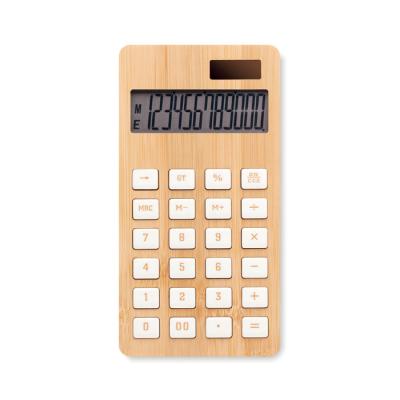 Image of Branded Bamboo Calculator With Dual Solar Power