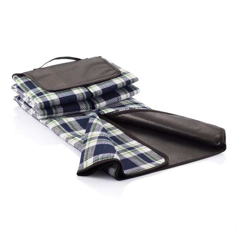 Image of Promotional Tartan Picnic Blanket Navy Blue