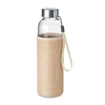 Image of Promotional Glass Drinking Bottle With Eco Hemp Pouch