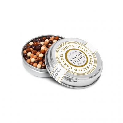 Image of Promotional Chocolate Pearls In Branded Caviar Gift Tin