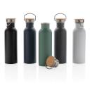 Image of Modern Stainless Steel Bottle with Bamboo Lid
