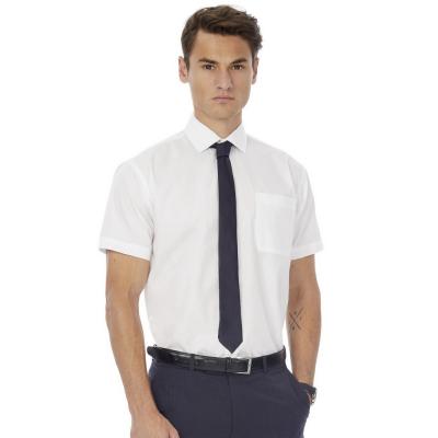 Image of Printed Men's Shirt- Men's Short Sleeve Poplin Shirt (B&C)Colours: white, black, business blue, deep red, navy