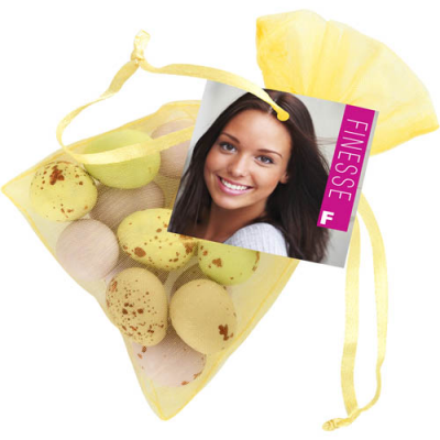 Image of Promotional Easter Standard Organza Bag with Chocolate Mini Eggs