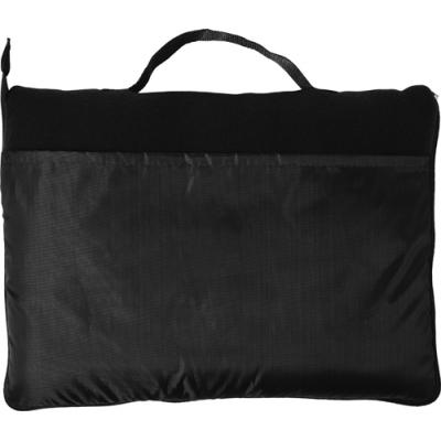 Image of Promotional fleece blanket presented in a zipped bag with pocket