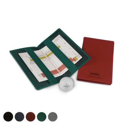 Image of Embossed Leather Golf Score Card Holder
