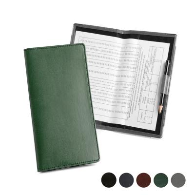 Image of Branded Leather Golf Score Card Holder with Handicap Card
