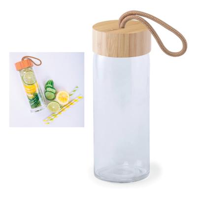 Image of Promotional Jar Burdis Glass Water Bottle With Bamboo Lid