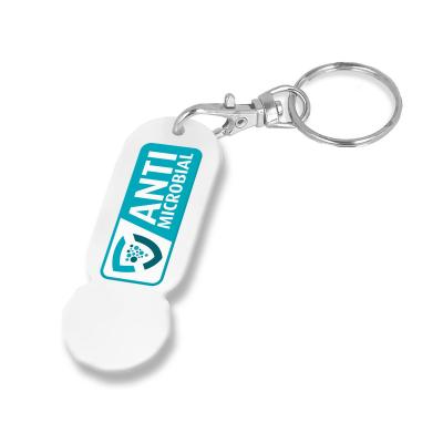 Image of Printed Antibacterial Trolley Coin Keyring 100% Recycled