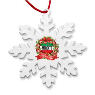 Image of Promotional ECO Christmas Tree Decoration Snowflake Recycled UK Made
