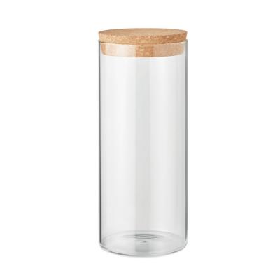 Image of Promotional Food Storage Jar Borosilicate Glass & Cork 1L
