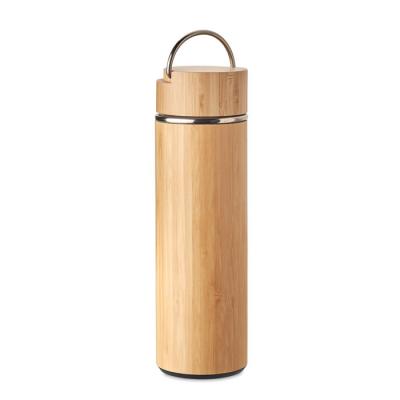 Image of Promotional Insulated Bottle Stainless Steel & Bamboo With Tea Infuser