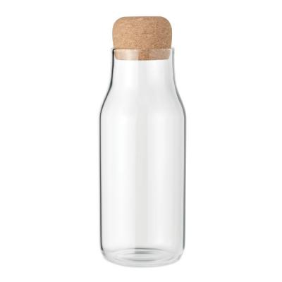 Image of Promotional Borosilicate Glass Bottle with a Cork Lid  600 ml
