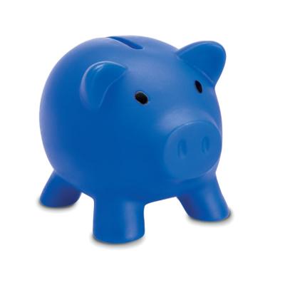 Image of Promotional Piggy Bank Blue Printed With Your Logo
