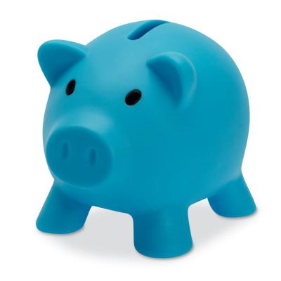 Image of Printed Piggy Bank Turquoise Blue