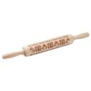 Image of Promotional Christmas Wooden Pastry Rolling Pin With Debossed Festive Pattern