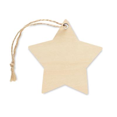 Image of Promotional Eco Wooden Christmas Tree Decoration Star Shaped Plywood