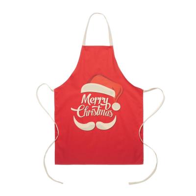 Image of Promotional Christmas Apron Printed With Your Logo Red Cotton