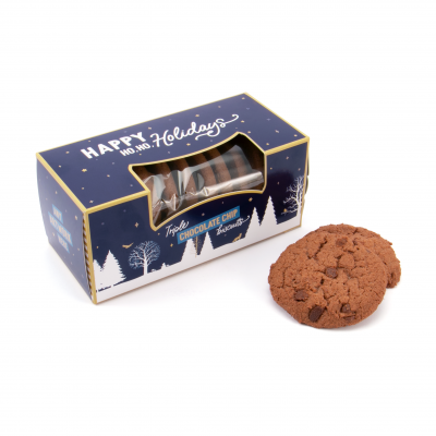Image of Promotional Eco Christmas Gift Box Filled With Triple Chocolate Cookies