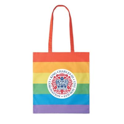 Image of Printed Coronation Rainbow Cotton Tote Bag