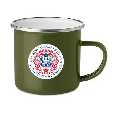 Image of King Charles Coronation Promotional Camping Mug PLATEADO Metal And Enamel Camping Mug