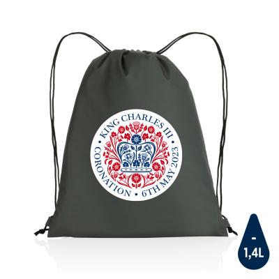 Image of King Charles Coronation Promotional Cotton bag Impact AWARE™ RPET Recycled Drawstring Bag 190T