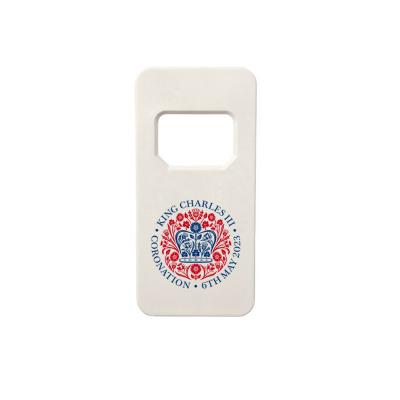 Image of King Charles Coronation Promotional Bottle Opener Ojal Rectangular Bottle Opener UK Made British Made 