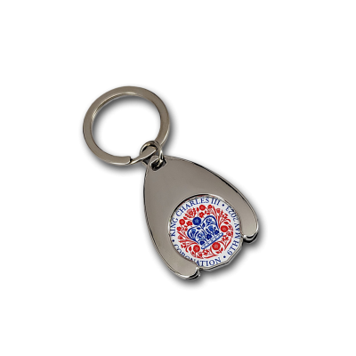 Image of King Charles Coronation Promotional Wishbone Trolley Keyring