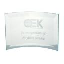 Image of Jade Glass Bevelled Crescent Award
