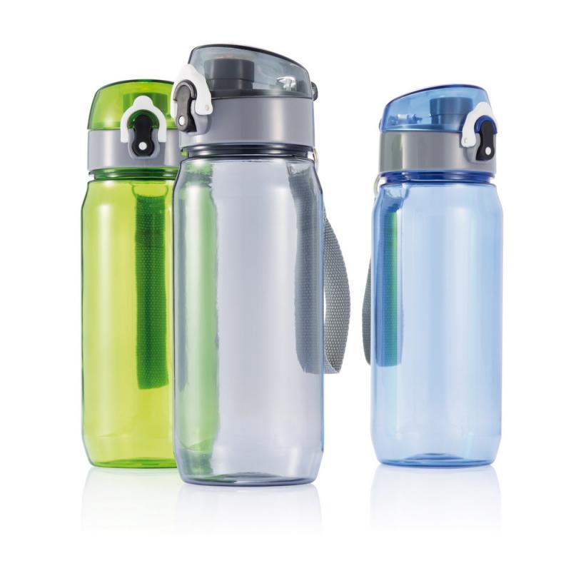 Image of Branded Tritan Water Bottle. Lockable Water Bottle With Strap