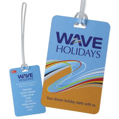 Image of Promotional Plastic Luggage Tags Printed Both Sides