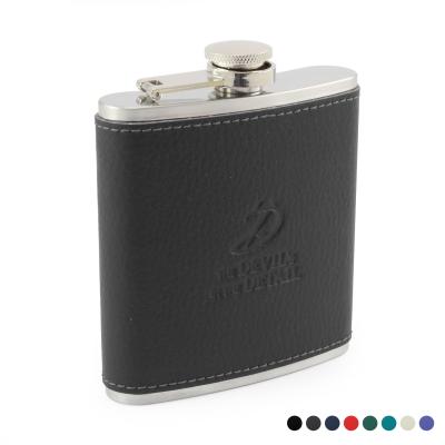Image of Promotional ELeather Hip Flask - Recycled Leather Debossed