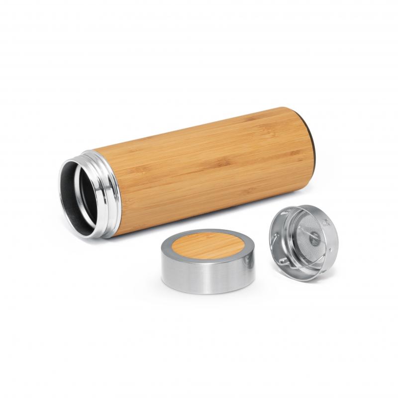 Image of Naturel Thermos Bottle 430ml Bamboo Tea Infuser