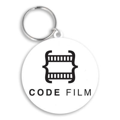 Image of Recycled 55mm Circle Keyring with QR Code