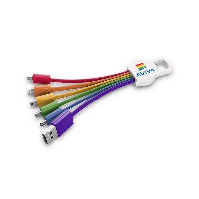Image of Rainbow Multi Charging Cable With Carabiner