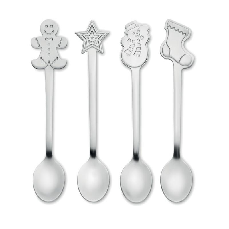 Image of CHIP SET Set Of 4 Christmas Teaspoons